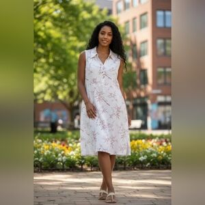 VTG Match Sleeveless Linen Lagenlook Dress Size 8 EUC USA